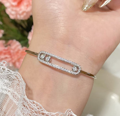 [Elowen Jewelry]Move Pavé Diamond Bangle Bracelet M