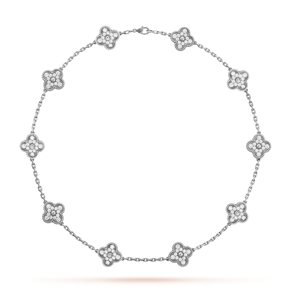 [Elowen Jewels]CLOVER 10 MOTIFS DIAMOND NECKLACE