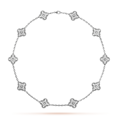 [Elowen Jewels]CLOVER 10 MOTIFS DIAMOND NECKLACE