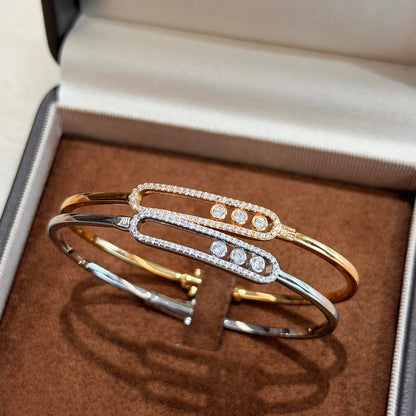 [Elowen Jewelry]Move Pavé Diamond Bangle Bracelet M