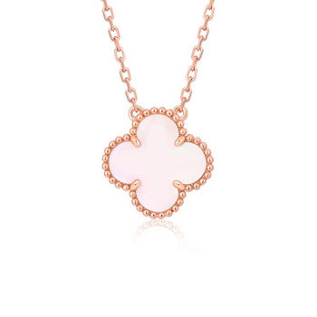 [Elowen Jewels]CLOVER 15MM PINK MOTHER-OF-PEARL SINGLE FLOWER NECKLACE