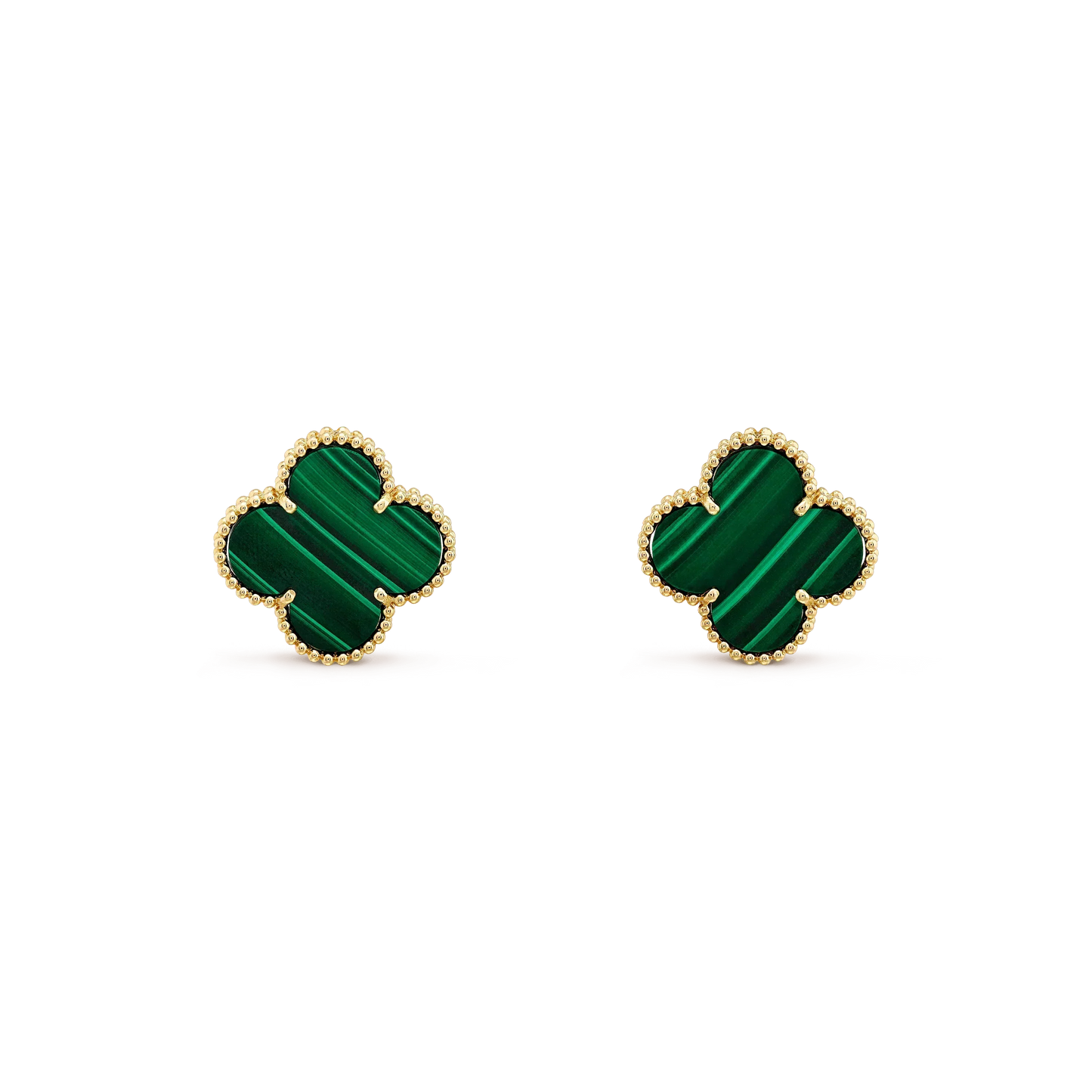 [Elowen Jewels]CLOVER MINI 9.5MM MALACHITE  EARRINGS
