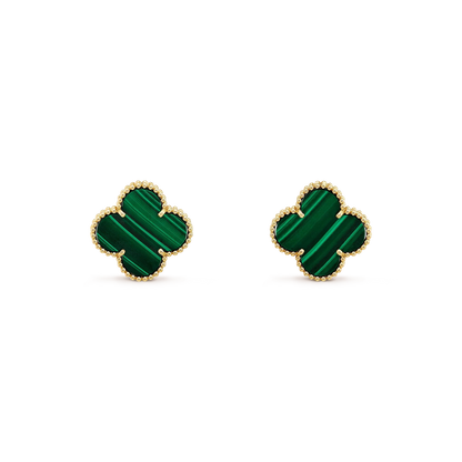 [Elowen Jewels]CLOVER MINI 9.5MM MALACHITE  EARRINGS