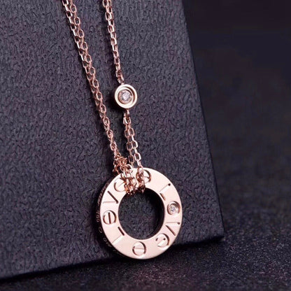 [Elowen Jewels]LOVE NECKLACE 16MM 2 DIAMONDS