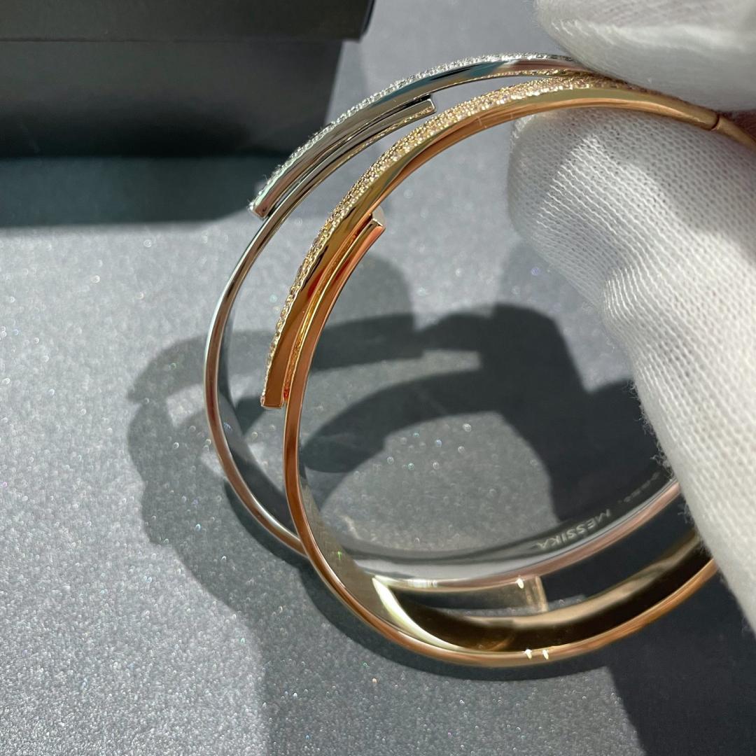 [Elowen Jewelry]Move Noa Rose Gold Pavé Diamond Bangle Bracelet