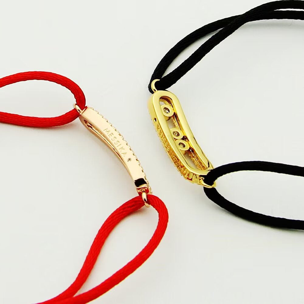 [Elowen Jewelry]Messika Care(s) pink cord pavé bracelet