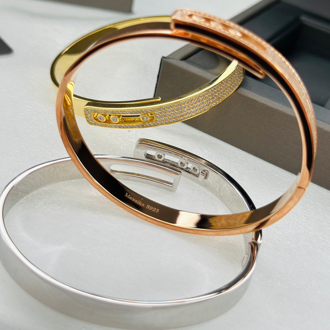 [Elowen Jewelry]Move Noa Rose Gold Pavé Diamond Bangle Bracelet