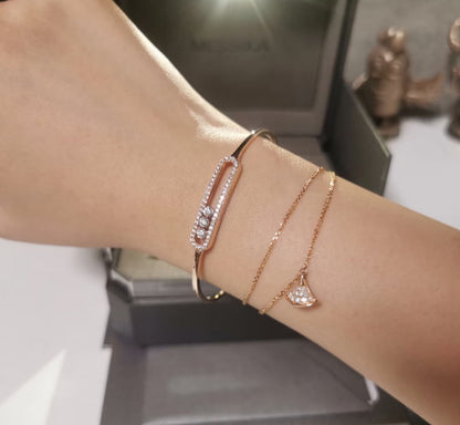 [Elowen Jewelry]Move Pavé Diamond Bangle Bracelet M