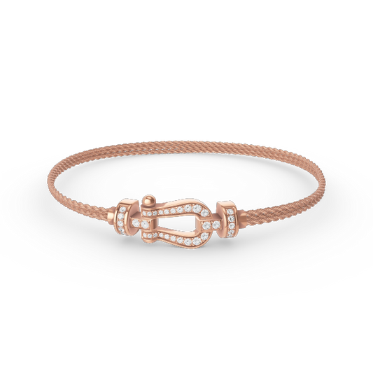 [Elowen Jewels]FORCE SMALL HORSESHOE  DIAMOND CHAIN ROPE BRACELET