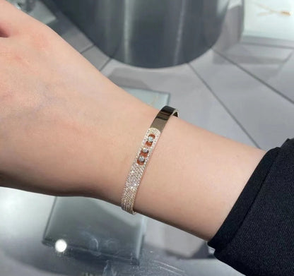 [Elowen Jewelry]Move Noa Rose Gold Pavé Diamond Bangle Bracelet