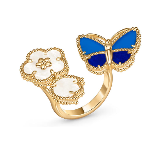 [Elowen Jewels]LUCKY SPRING BUTTERFLY OPEN-FACE RINGS