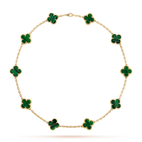 [Elowen Jewel]CLOVER 10 MOTIFS MALACHITE NECKLACE