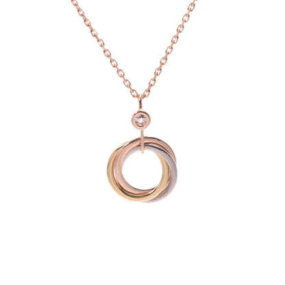 [Elowen Jewels]TRINITY SILVER GOLD PINK GOLD NECKLACE