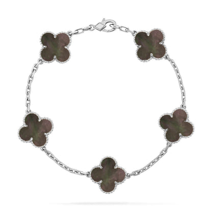 [Elowen Jewels] CLOVER 5 MOTIF GRAY MOP BRACELET COLLECTION