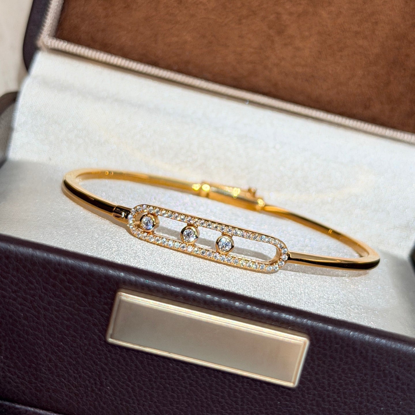 [Elowen Jewelry]Move Pavé Diamond Bangle Bracelet M
