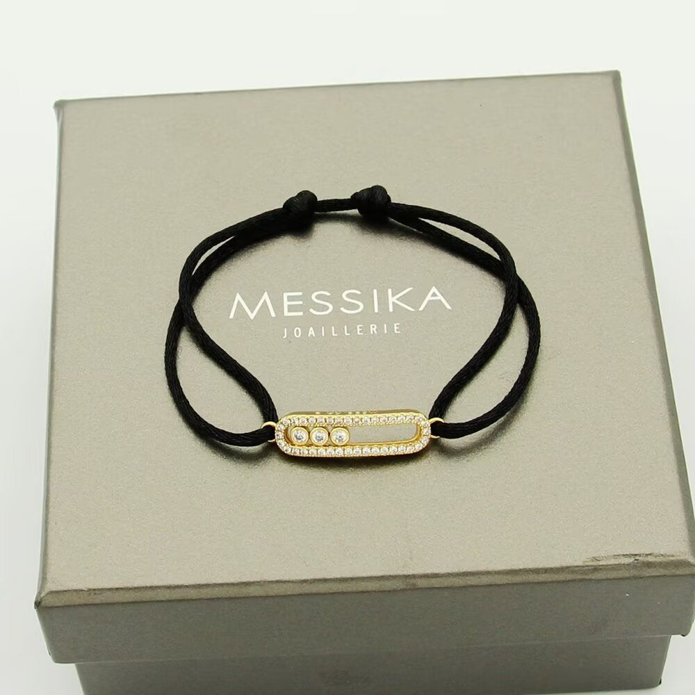 [Elowen Jewelry]Messika Care(s) pink cord pavé bracelet