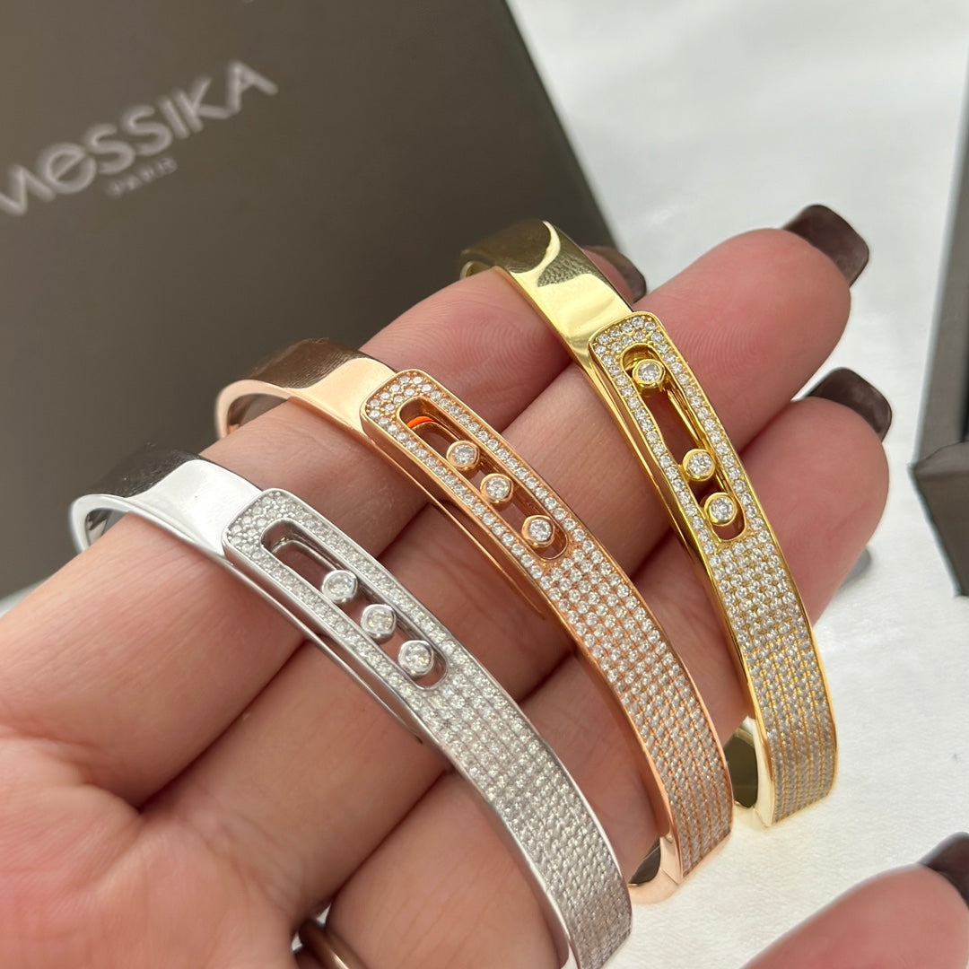 [Elowen Jewelry]Move Noa Rose Gold Pavé Diamond Bangle Bracelet