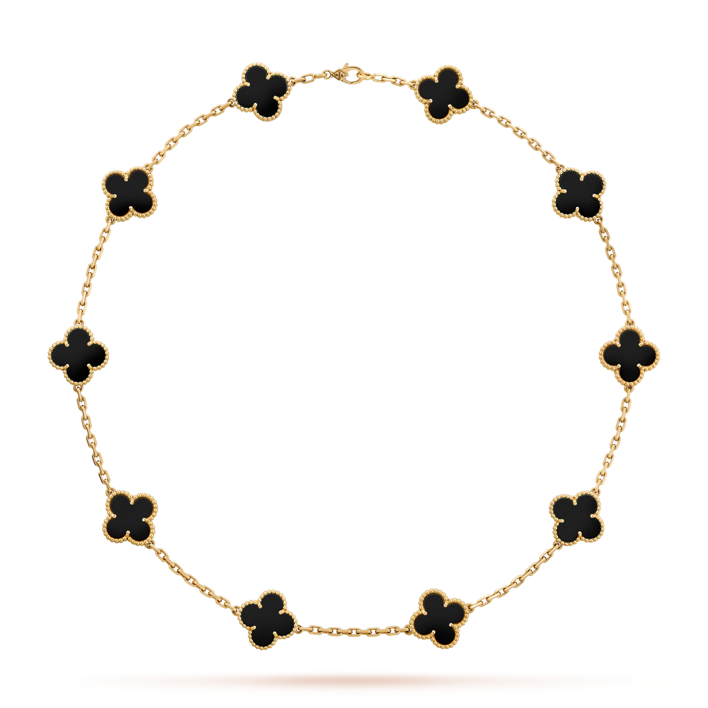 [Elowen Jewels]CLOVER 10 MOTIFS ONYX NECKLACE