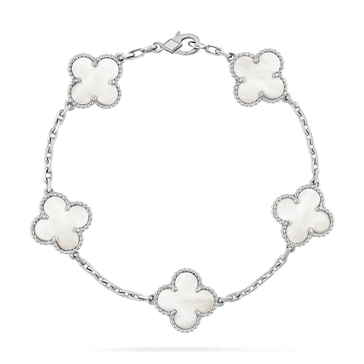 [Elowen Jewels]CLOVER WHITE PEARL MOP 5 MOTIF BRACELET COLLECTION
