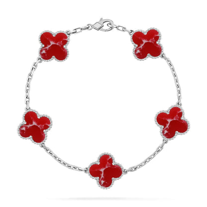 [Elowen Jewels]CLOVER 5 MOTIF RED PATTERN BRACELET COLLECTION