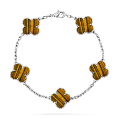 [Elowen Jewels] CLOVER 5 MOTIFS TIGER EYE BRACELET COLLECTION
