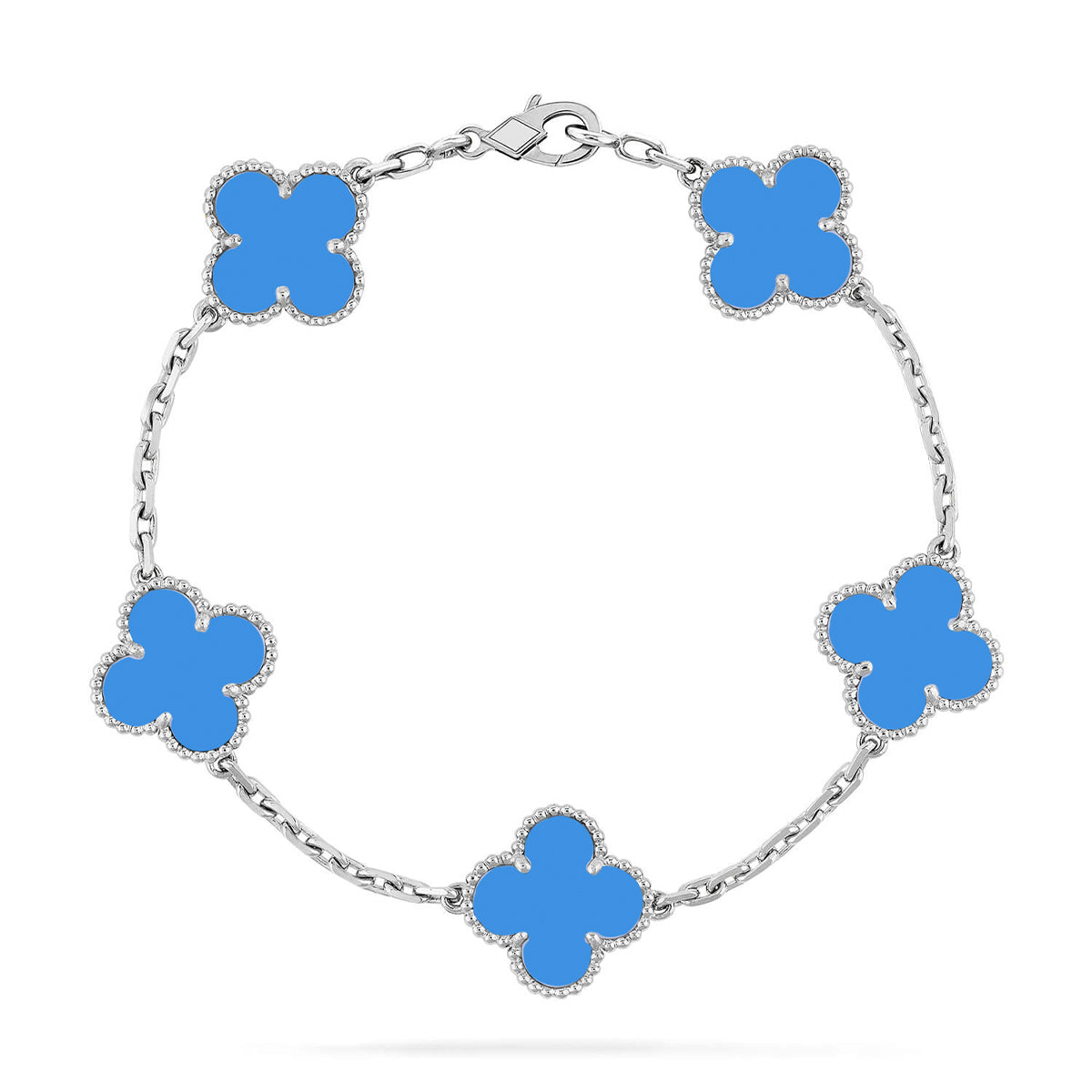[Elowen Jewels] CLOVER 5 MOTIF BLUE AGATE BRACELET COLLECTION