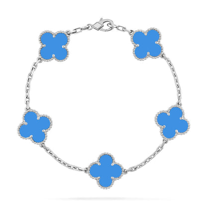 [Elowen Jewels] CLOVER 5 MOTIF BLUE AGATE BRACELET COLLECTION