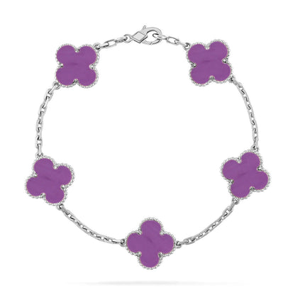 [Elowen Jewels] CLOVER 5 MOTIF VIOLET BRACELET COLLECTION