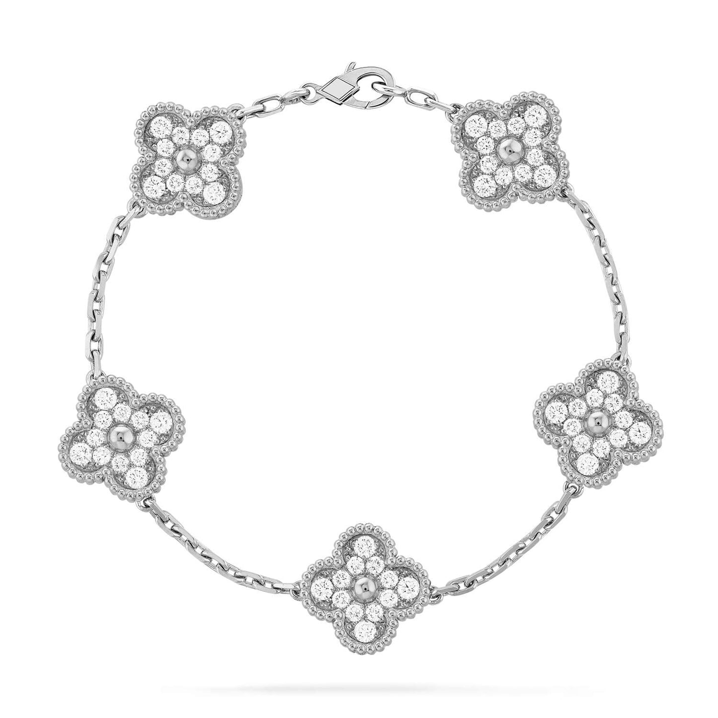 [Elowen Jewels] CLOVER 5 MOTIF FULL DIAMOND BRACELET COLLECTION