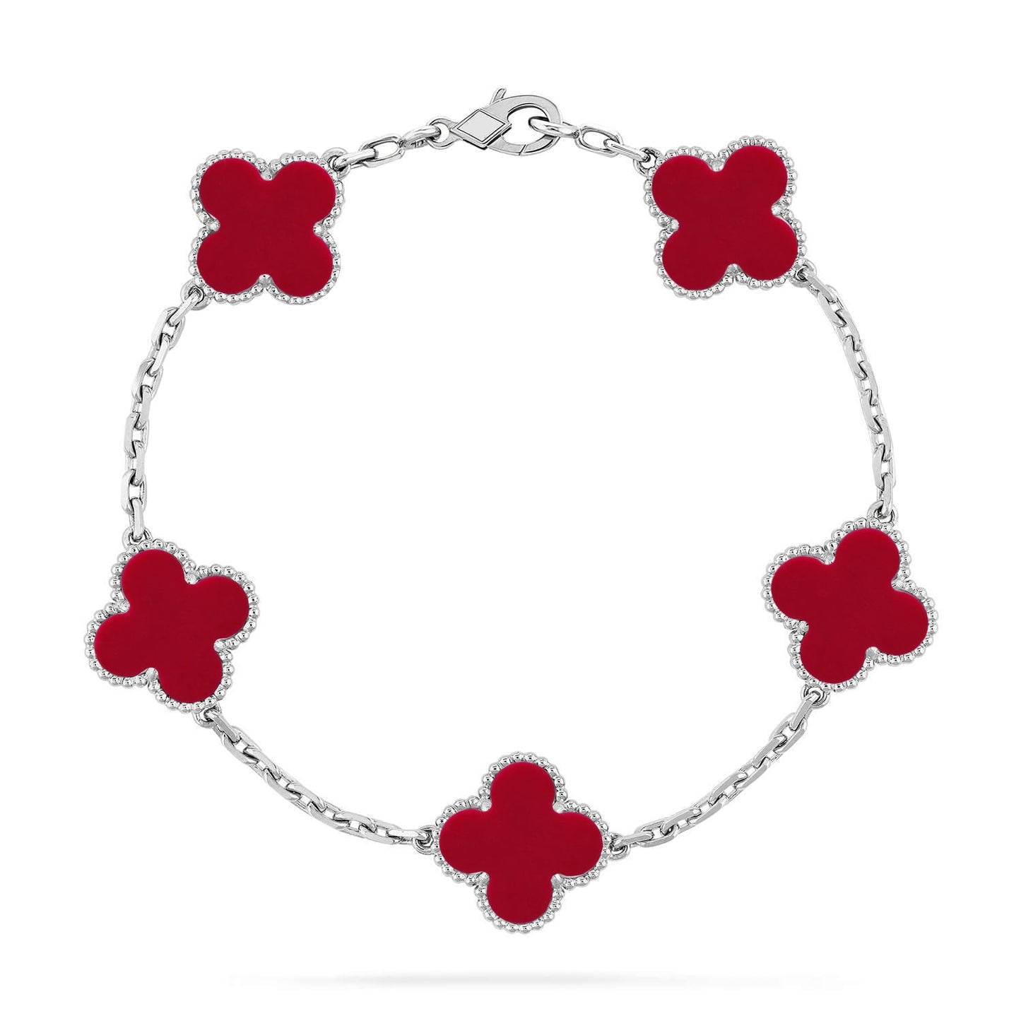 [Elowen Jewels] CLOVER 5 MOTIF RED CORNELIAN BRACELET COLLECTION