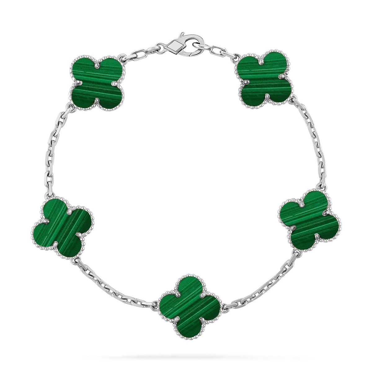 [Elowen Jewels] CLOVER 5 MOTIF MALACHITE BRACELET COLLECTION