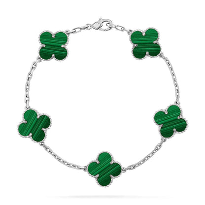 [Elowen Jewels] CLOVER 5 MOTIF MALACHITE BRACELET COLLECTION