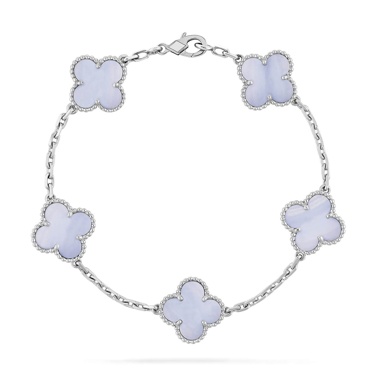 [Elowen Jewels] CLOVER 5 MOTIF PURPLE CHALCEDONY BRACELET COLLECTION