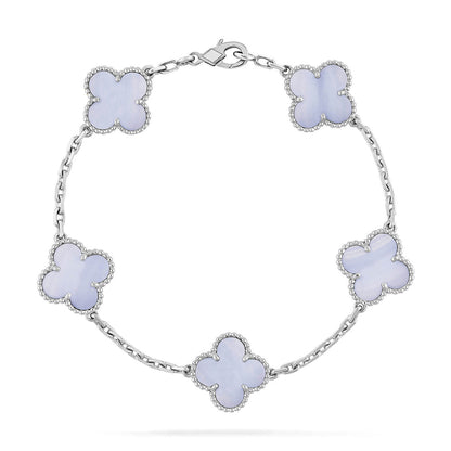 [Elowen Jewels] CLOVER 5 MOTIF PURPLE CHALCEDONY BRACELET COLLECTION