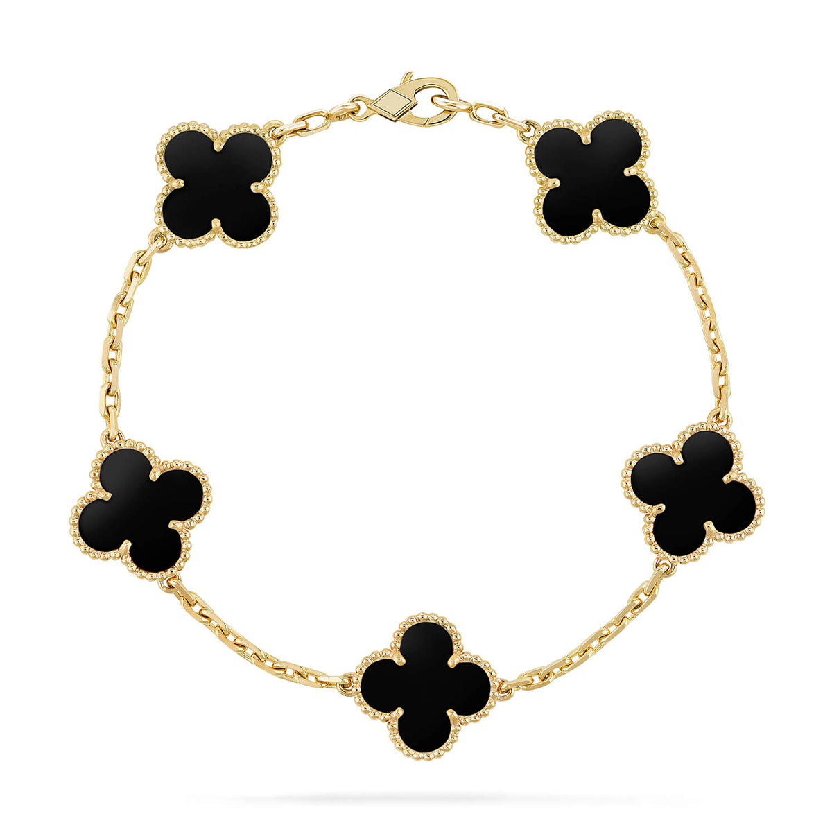 [Elowen Jewels] CLOVER 5 MOTIF ONYXS BRACELET COLLECTION