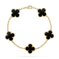 [Elowen Jewel] CLOVER 5 MOTIF ONYXS BRACELET COLLECTION