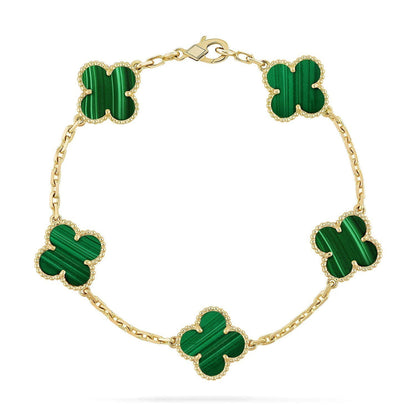 [Elowen Jewels] CLOVER 5 MOTIF MALACHITE BRACELET COLLECTION