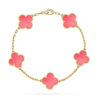 [Elowen Jewels] CLOVER 5 MOTIFS  PINK MOP BRACELET COLLECTION