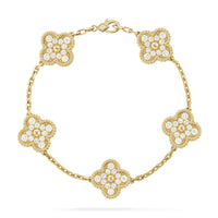 [Elowen Jewel] CLOVER 5 MOTIF FULL DIAMOND BRACELET COLLECTION