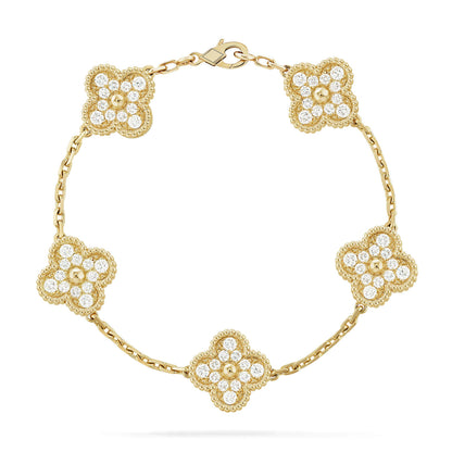 [Elowen Jewels] CLOVER 5 MOTIF FULL DIAMOND BRACELET COLLECTION