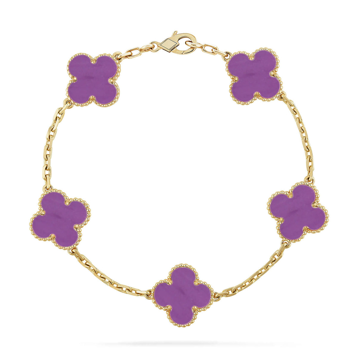 [Elowen Jewels] CLOVER 5 MOTIF VIOLET BRACELET COLLECTION