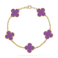 [Elowen Jewel] CLOVER 5 MOTIF VIOLET BRACELET COLLECTION