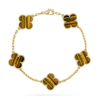 [Elowen Jewel] CLOVER 5 MOTIFS TIGER EYE BRACELET COLLECTION