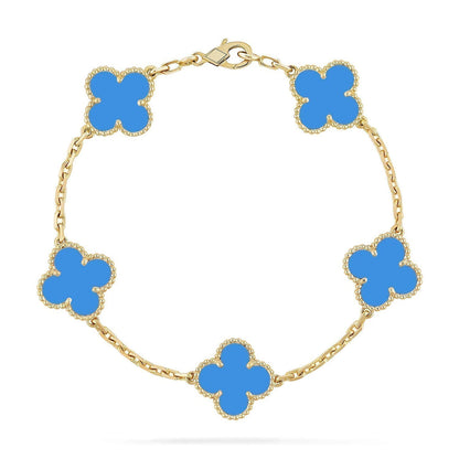 [Elowen Jewels] CLOVER 5 MOTIF BLUE AGATE BRACELET COLLECTION