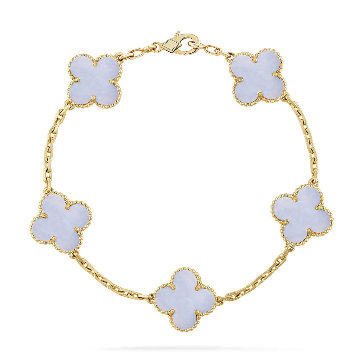 [Elowen Jewels] CLOVER 5 MOTIF PURPLE CHALCEDONY BRACELET COLLECTION