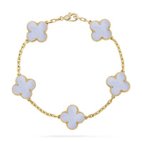 [Elowen Jewel] CLOVER 5 MOTIF PURPLE CHALCEDONY BRACELET COLLECTION