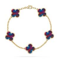 [Elowen Jewel]CLOVER 5 MOTIF COLOR GEMSTONES BRACELET COLLECTION