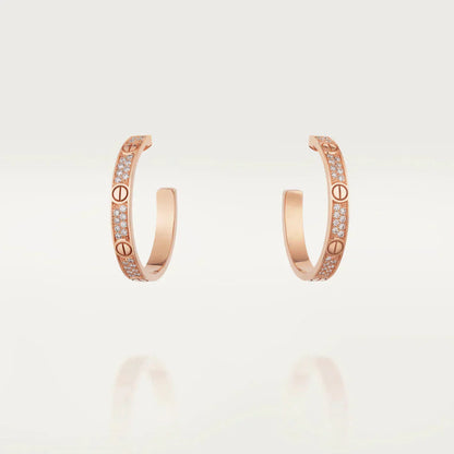 [Elowen Jewels]LOVE DIAMOND PINK GOLD HOOP EARRINGS