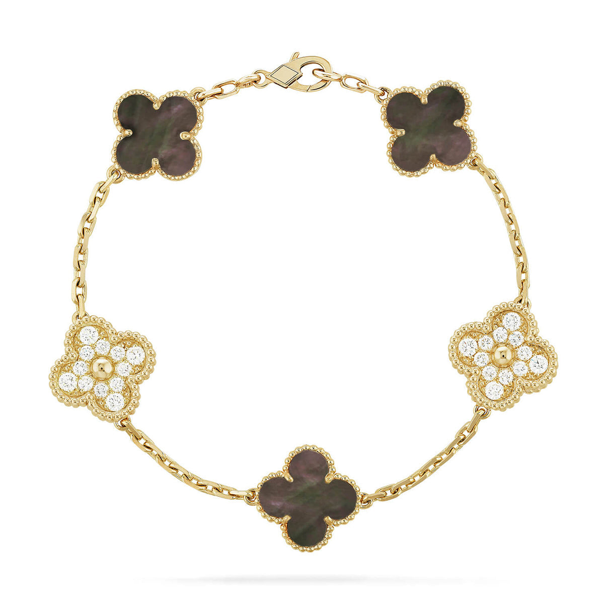 [Elowen Jewels] CLOVER 5 MOTIF GRAY MOP BRACELET COLLECTION
