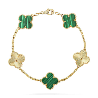 [Elowen Jewels] CLOVER 5 MOTIF MALACHITE BRACELET COLLECTION